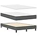 Letto a Molle con Materasso e Panca Grigio Scuro 120x190 cm Tessuto - Foto miniatura 3
