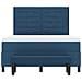 Letto a Rete con Materasso & Panchina Blu 140x190 cm Tessuto - Foto miniatura 9