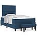 Letto con Box Spring e Materasso & Panchina Blu 120x200 cm Tessuto - Foto miniatura 4