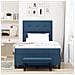 Letto con Box Spring e Materasso & Panchina Blu 120x200 cm Tessuto - Foto miniatura 5