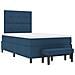 Letto con Box Spring e Materasso & Panchina Blu 120x200 cm Tessuto - Foto miniatura 8