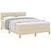 Letto con Sommier e Materasso Panna 140x190 cm Tessuto - Foto miniatura 1
