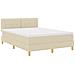 Letto con Sommier e Materasso Panna 140x190 cm Tessuto - Foto miniatura 3