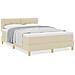 Letto con Sommier e Materasso Panna 140x190 cm Tessuto - Foto miniatura 4
