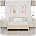 Letto con Sommier e Materasso Panna 140x190 cm Tessuto - Foto miniatura 5