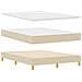 Letto con Sommier e Materasso Panna 140x190 cm Tessuto - Foto miniatura 6