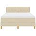 Letto con Sommier e Materasso Panna 140x190 cm Tessuto - Foto miniatura 8