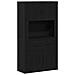 Highboard in rovere nero 80x33x150 cm Legno ingegnerizzato - Foto miniatura 1