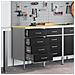 Armadio da lavoro  2 pezzi Nero e Grigio in Legno Ingegnerizzato e Acciaio - Foto miniatura 2