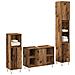 Set di Mobili per Bagno 3 Pezzi Legno Invecchiato Legno Ingegnerizzato - Foto miniatura 2