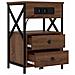 Armadio da Notte 2 pcs Rovere marrone 40 x 31 x 60 cm - Foto miniatura 5