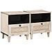 Comodino 2 pcs Beige 40 x 33 x 46 cm legno massello di mango - Foto miniatura 1
