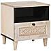 Comodino 2 pcs Beige 40 x 33 x 46 cm legno massello di mango - Foto miniatura 2