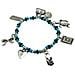 Bracciale Elastico Con Ciondoli In Argento 10µ E Resine Colorate Nei Toni Del Blu - Foto miniatura 1