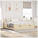 Struttura Letto Pouf con Materassi Crema 160x200 cm in Tessuto - Foto miniatura 3