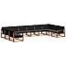 Set di divani da esterno con cuscino 10 pcs Naturale e Nero - Foto miniatura 1