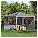 Parete per tenda da festa 2 pcs 300 x 195 cm Grigio Chiaro - Foto miniatura 2