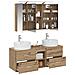 Set di mobili per il bagno 4 pcs Rovere Artigianale - Foto miniatura 3