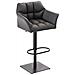 Sgabello Alto Regolabile Damaso in Similpelle I Sgabello Bancone con Braccioli E Schienale Imbottiti E Poggiapiedi, H 58-83 CM Grigio Nero - Foto miniatura 1