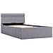 Letto Idraulico Contenitore Led Grigio Chiaro Tessuto 90x200cm - Foto miniatura 2