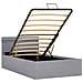 Letto Idraulico Contenitore Led Grigio Chiaro Tessuto 90x200cm - Foto miniatura 5