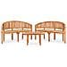 Set Salotto da Giardino 3 pz Design Curvo in Massello di Teak - Foto miniatura 1
