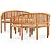 Set Salotto da Giardino 3 pz Design Curvo in Massello di Teak - Foto miniatura 2