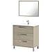 Mobile Sottolavabo Palmdale, Mobiletto Per Bagno, Armadio A 3 Cassetti E Specchio, Lavabo Non Incluso, 80x45h86 Cm, Rovere - Foto miniatura 2
