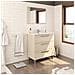 Mobile Sottolavabo Palmdale, Mobiletto Per Bagno, Armadio A 3 Cassetti E Specchio, Lavabo Non Incluso, 80x45h86 Cm, Rovere - Foto miniatura 4