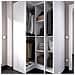 Guardaroba Meru, Mobile Angolare Per Camera Da Letto, Armadio Appendiabiti Ad Angolo A 3 Ante Battenti, 133x91h184 Cm, Bianco - Foto miniatura 4