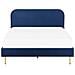 Letto Velluto Flayat 160 X 200 Cm Blu Marino - Foto miniatura 7