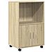 Mobiletto Con Ruote Rovere Sonoma 55x40x91 Cm In Truciolato - Foto miniatura 2