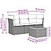 Set Divani da Giardino 4 pz con Cuscini in Polyrattan Grigio - Foto miniatura 2