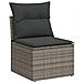Set Divani da Giardino 4 pz con Cuscini in Polyrattan Grigio - Foto miniatura 3