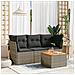Set Divani da Giardino 4 pz con Cuscini in Polyrattan Grigio - Foto miniatura 9