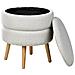 Sgabello Contenitore Okaton Bouclé Bianco - Foto miniatura 4