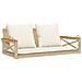 Panchina a Dondolo con Cuscini Beige 109x62x40 cm in Polyrattan - Foto miniatura 1
