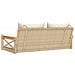 Panchina a Dondolo con Cuscini Beige 109x62x40 cm in Polyrattan - Foto miniatura 4