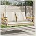 Panchina a Dondolo con Cuscini Beige 109x62x40 cm in Polyrattan - Foto miniatura 5