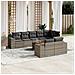 Set Divano da Giardino 9 pz con Cuscini Grigio in Polyrattan - Foto miniatura 2