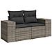 Set Divano da Giardino 9 pz con Cuscini Grigio in Polyrattan - Foto miniatura 5