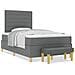 Letto a Molle con Materasso e Panca Grigio Scuro 120x200 cm Tessuto - Foto miniatura 4
