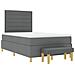 Letto a Molle con Materasso e Panca Grigio Scuro 120x200 cm Tessuto - Foto miniatura 8