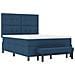 Letto con Box Spring e Materasso & Panchina Blu 140x190 cm Tessuto - Foto miniatura 7