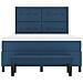 Letto con Box Spring e Materasso & Panchina Blu 140x190 cm Tessuto - Foto miniatura 8