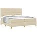 Letto con sommier e materasso panna 200x200 cm in tessuto - Foto miniatura 1