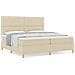 Letto con sommier e materasso panna 200x200 cm in tessuto - Foto miniatura 4