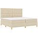 Letto con sommier e materasso panna 200x200 cm in tessuto - Foto miniatura 6