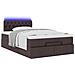 Pouf Letto con Materasso Marrone Scuro 120x200 cm in Tessuto - Foto miniatura 6