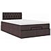 Pouf Letto con Materasso Marrone Scuro 120x200 cm in Tessuto - Foto miniatura 7
